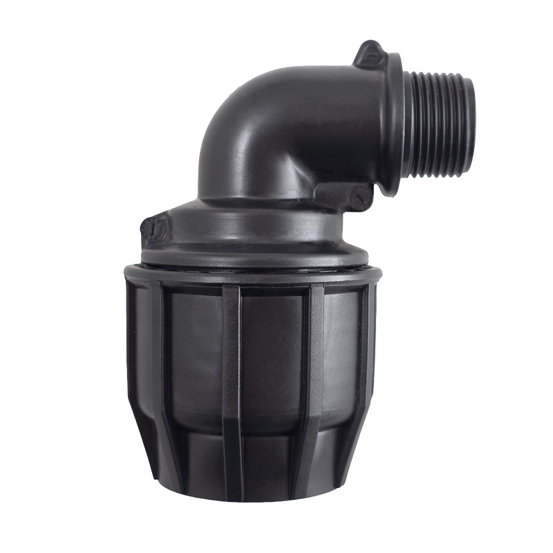 Male-Elbow-Compression-Fitting-Straight-Black