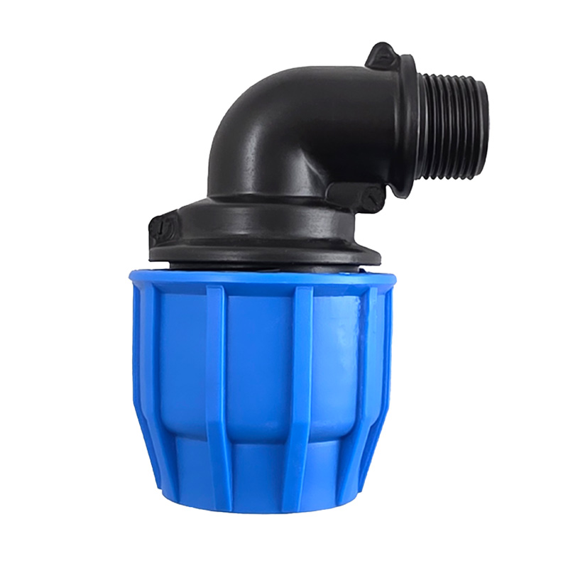 Male-Elbow-Compression-Fitting-Straight-Blue